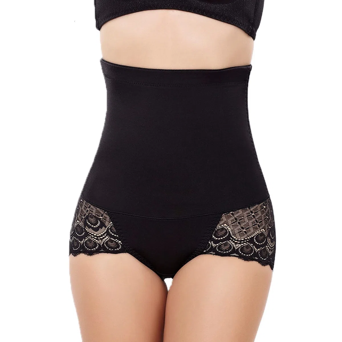 LYGXWJFC Calzoncillos Finos para Mujer, Ropa Interior de Cintura Alta, lencería de Encaje para Abdomen y Caderas, moldeadores de Cuerpo con Control de Barriga