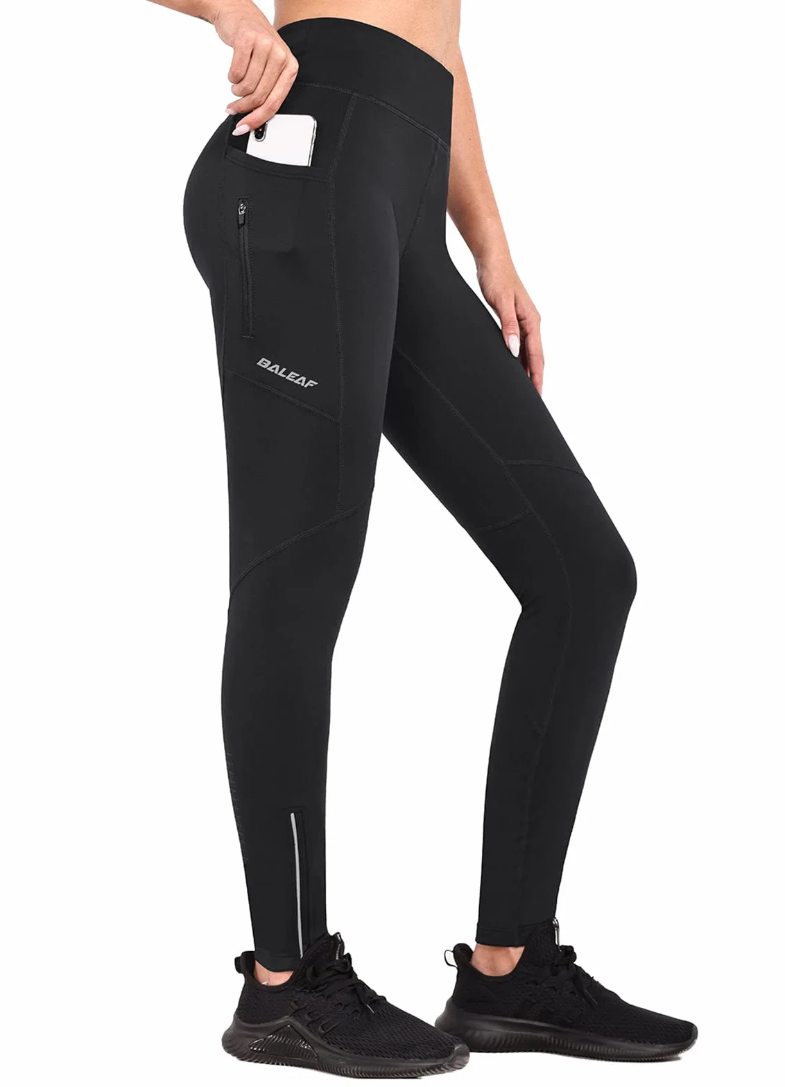 BALEAF Pantalones de chándal para mujer, cálidos, largos, térmicos, para correr, impermeables, de forro polar, para invierno, para exteriores