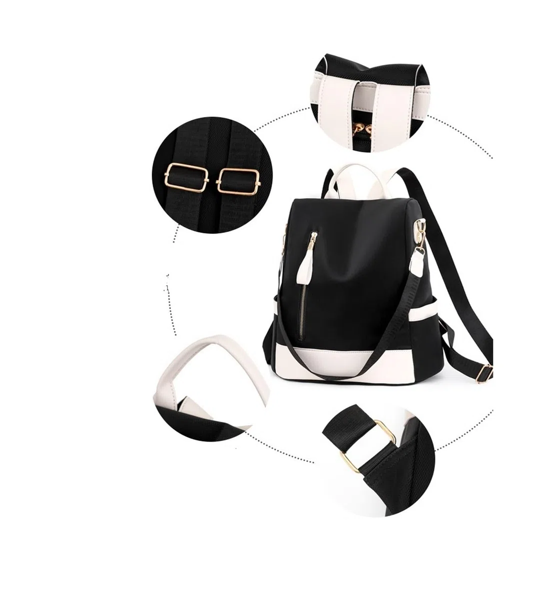 Bolso de hombro para mujer, de gran capacidad, antirrobo, casual, mochila doble