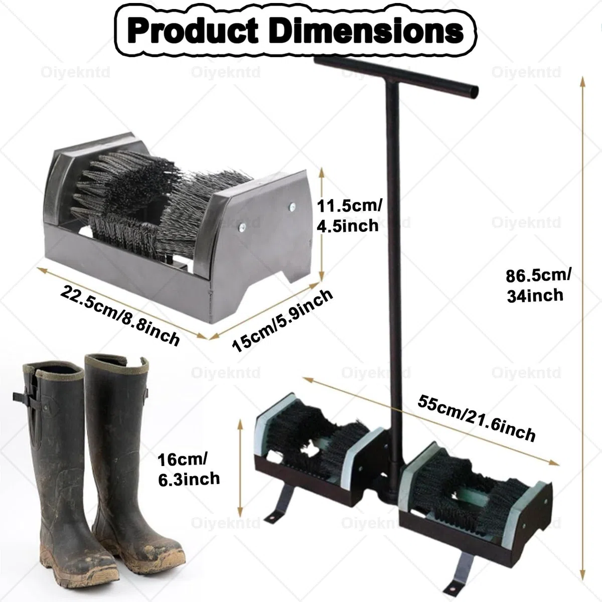 Rascador de botas resistente con asa, limpiador de zapatos para exteriores para una limpieza eficaz de botas y zapatos, ideal para todo el calzado al aire libre