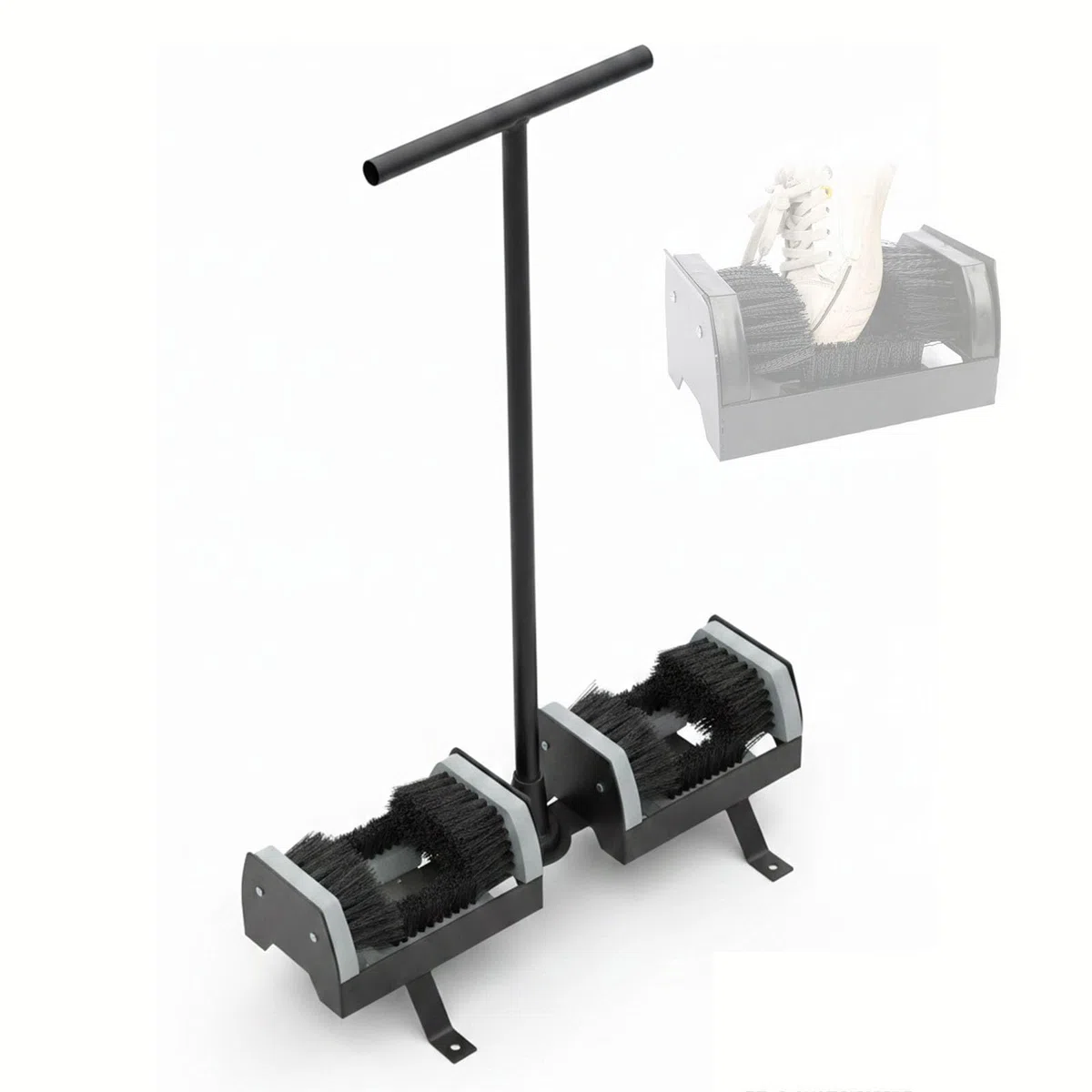Rascador de Zapatos con Mango Exterior, Heavy Duty Limpiabotas de Metal, Cepillo con Fijación al Suelo para Jardinería y Agricultura, Limpiador Profesional