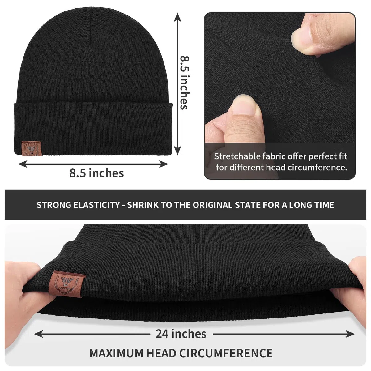 OZERO Gorro Beanie, Gorro de Punto para Hombre y Mujer