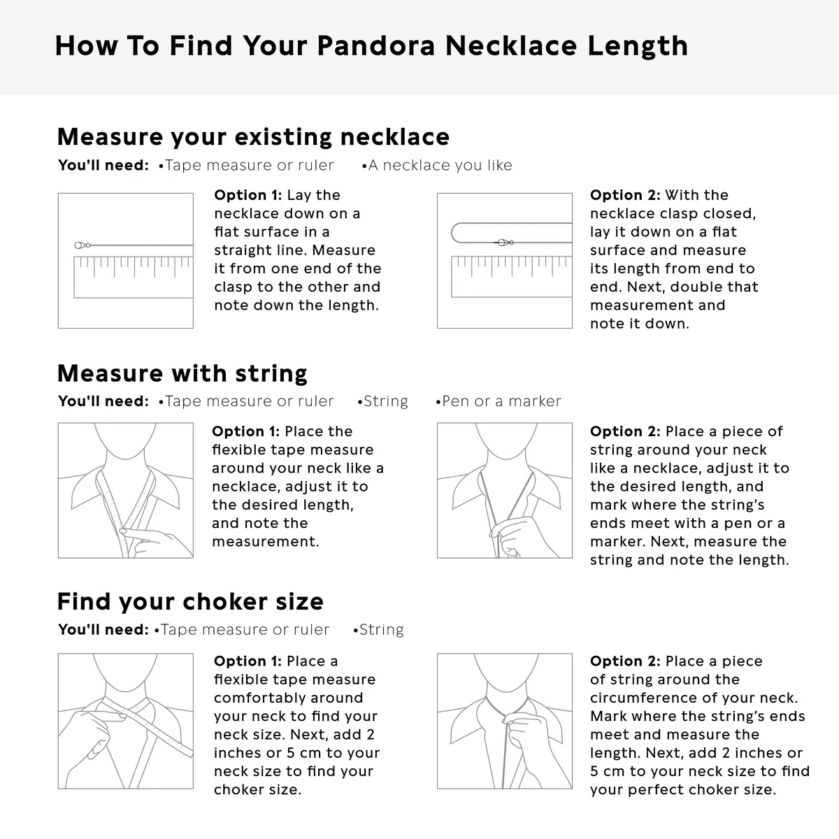 PANDORA Collar para Mujer Plata de Ley 925 590742HV