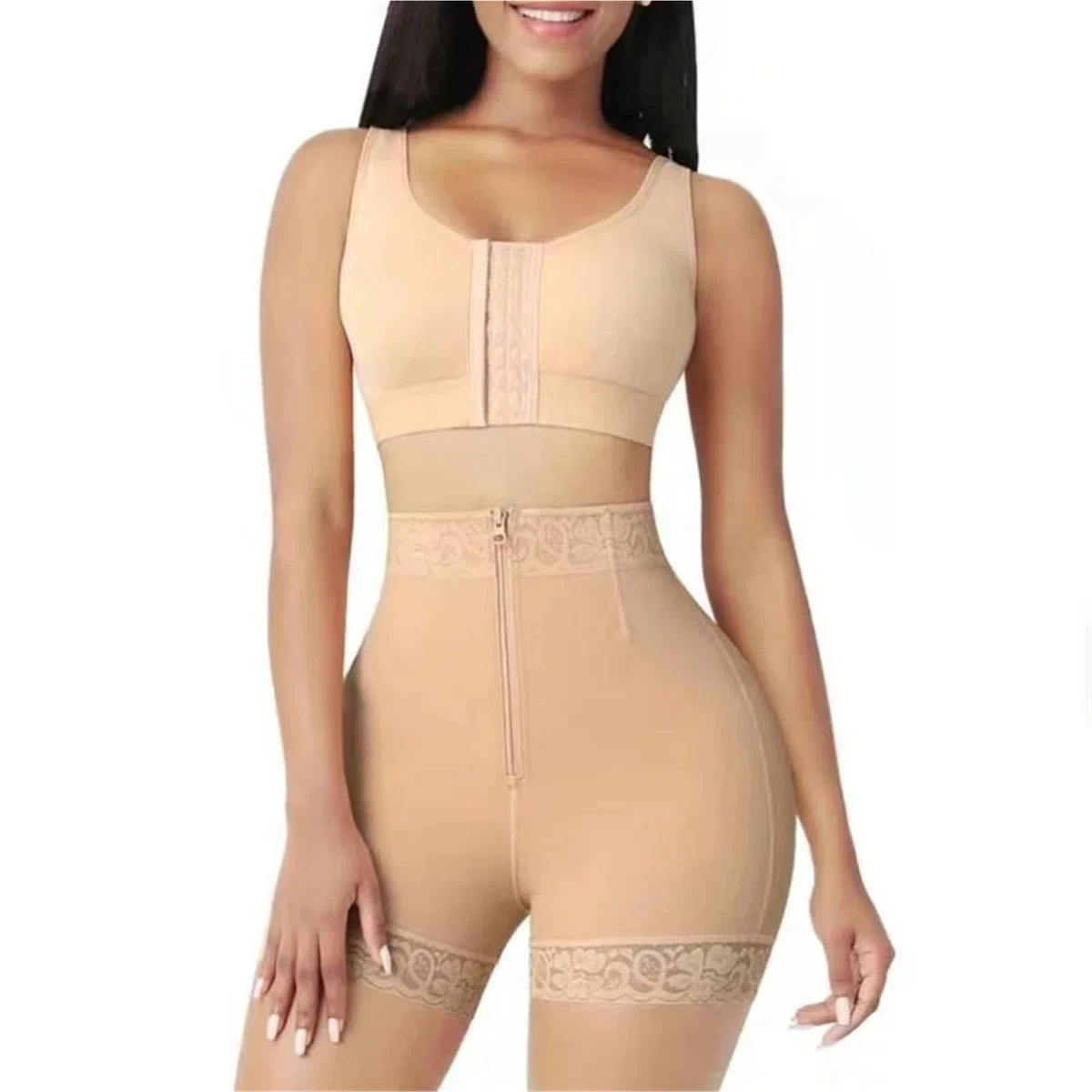 Braga Faja sin Costuras Faja Moldeadora de Cintura, Levantador glúteos, corsé, Bragas Alta, Ropa Interior, Control Abdomen, realce Caderas(Nude,One Size_M)