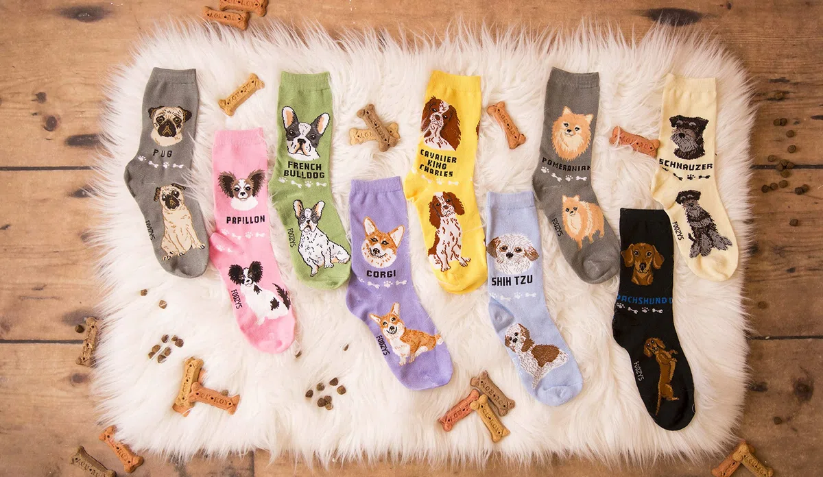 Foozys 2 pares de calcetines unisex Crew para perros pequeños