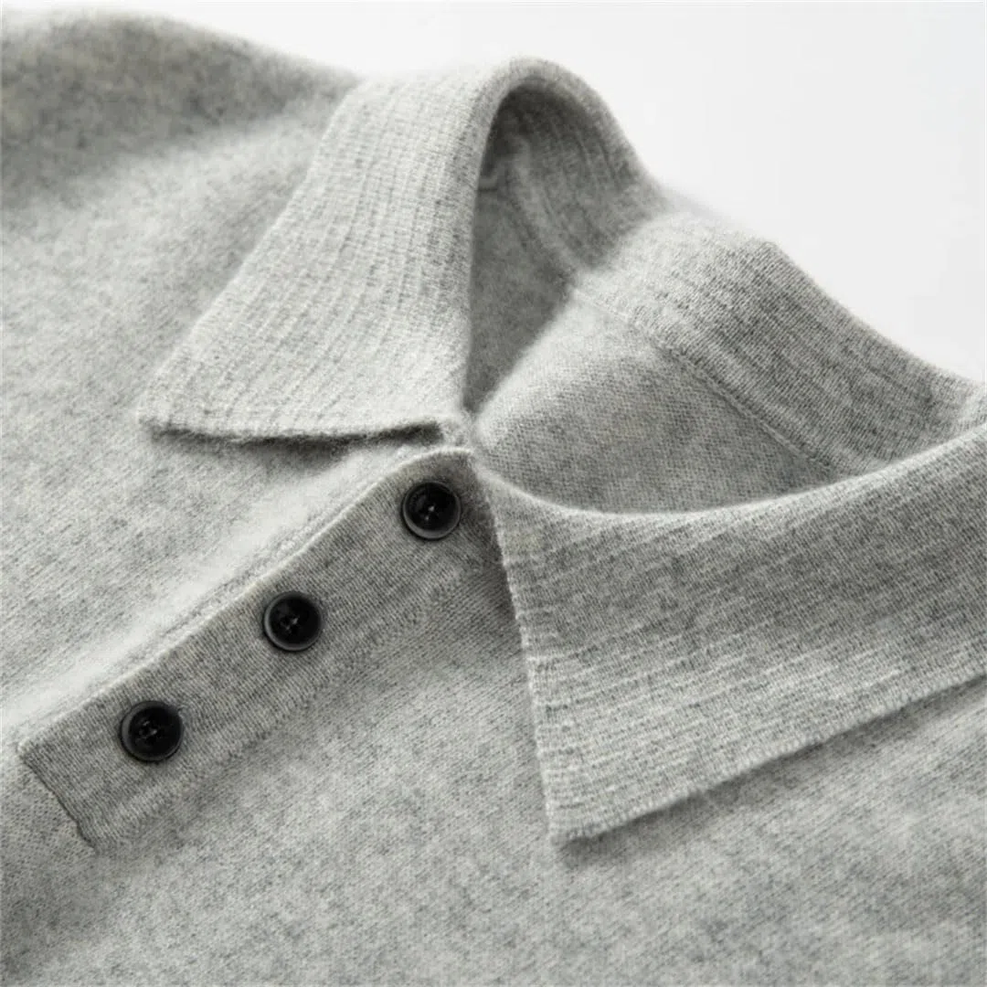 Jersey De Punto De Cachemira De Manga Larga para Hombre Jersey De Negocios Informal De Color Sólido