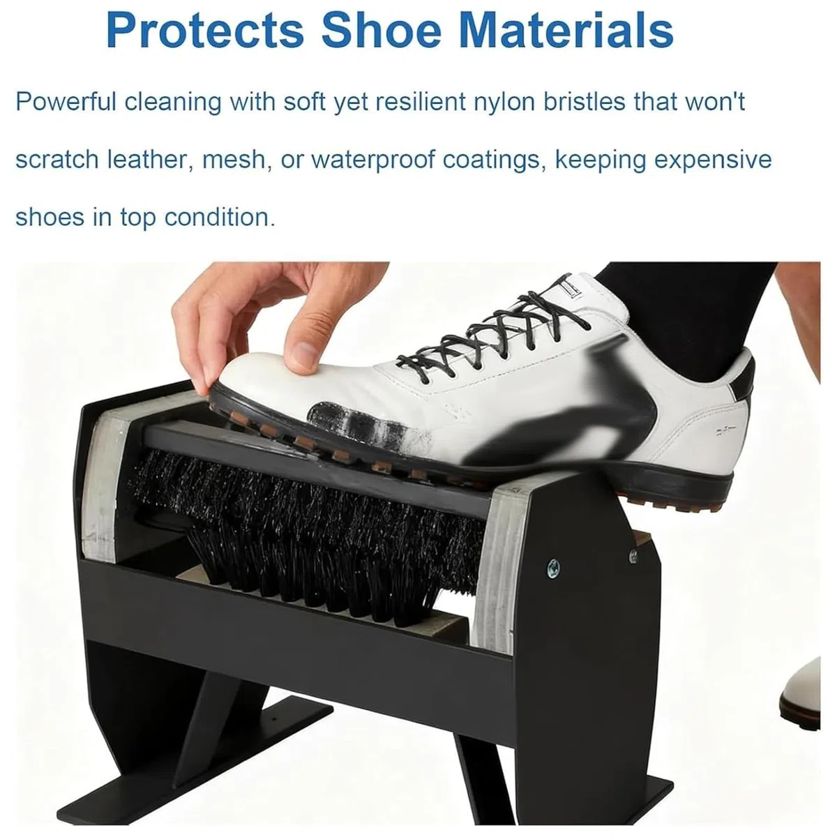 Cepillo rascador de zapatos resistente, limpiador de botas de montaje en suelo con cerdas rígidas, cepillo de limpieza de 4 lados para eliminar la suciedad, el barro, la nieve, para golf, granja