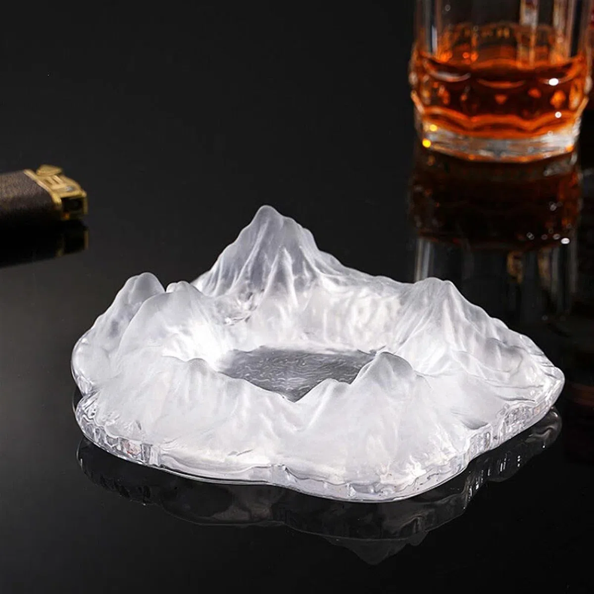Cenicero de cerámica con diseño de iceberg, decoración creativa para el hogar, regalo único para novio, elegante diseño de cristal para sala de estar, decoración de oficina