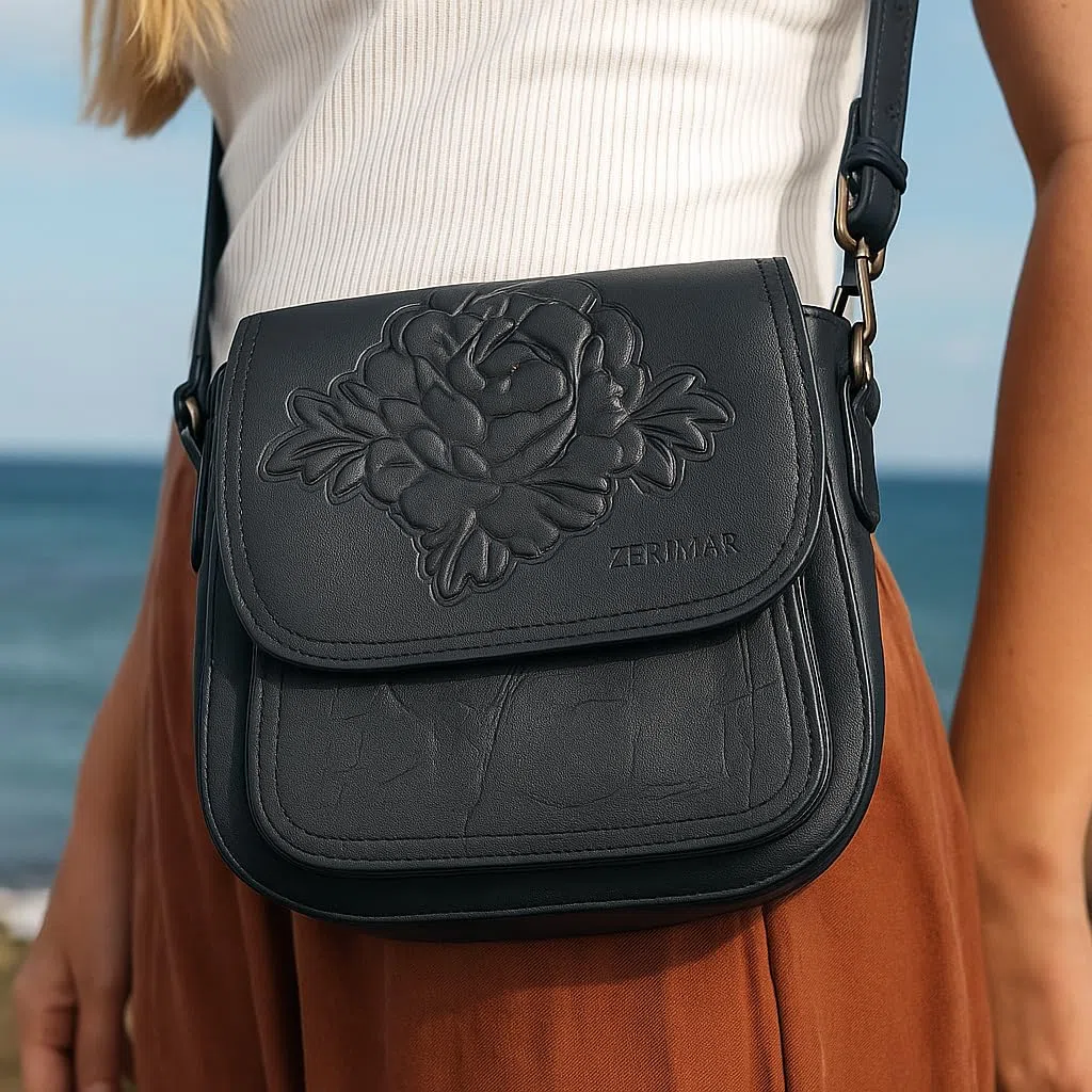 ZerimaBolso Bolso Bandolera Pequeña Piel Natural | Bolso Bandolera Mujer | Bandolera Casual | Medidas 19x19x8