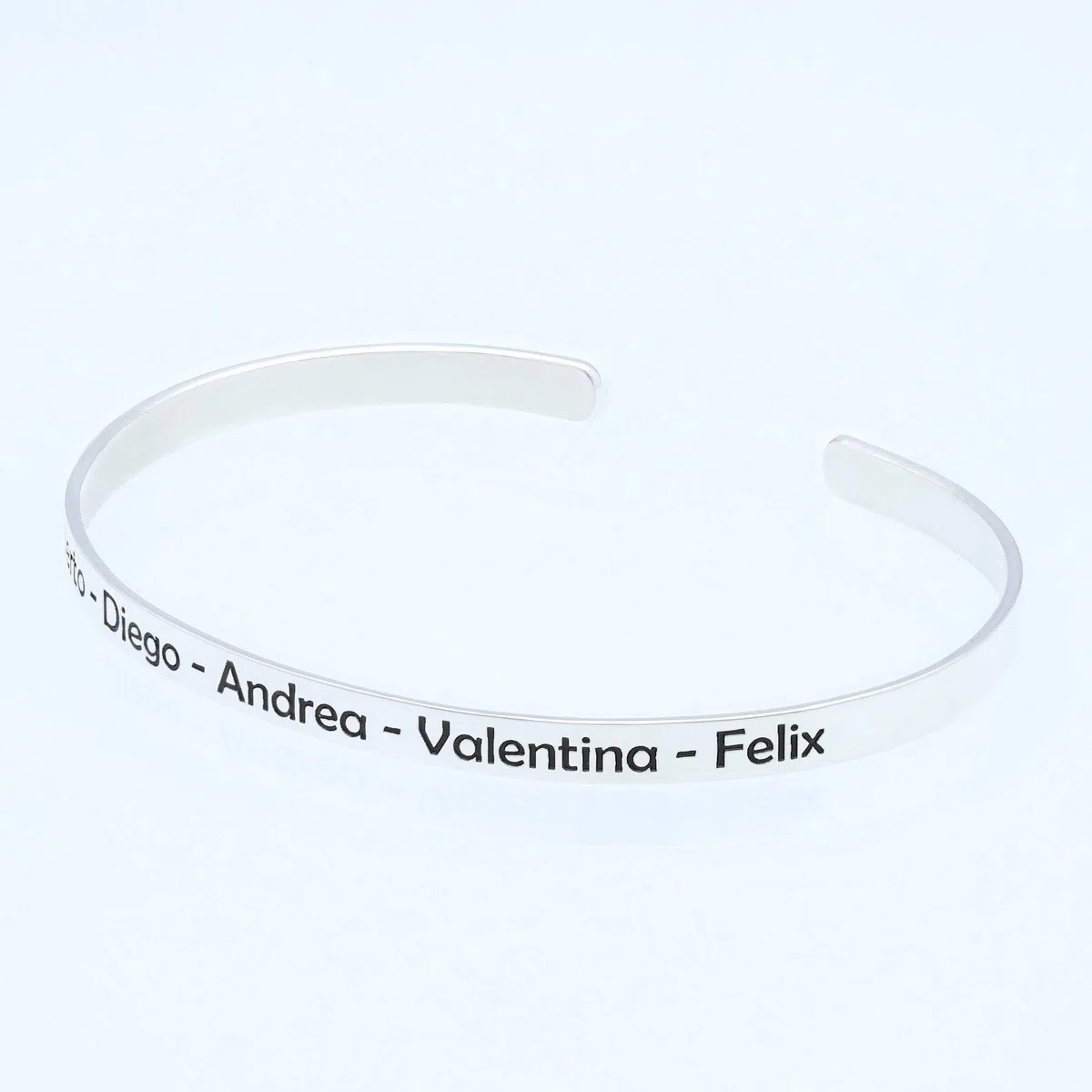 Pulsera Brazalete para Hombre y Mujer en Plata de Ley - Pulsera ideal para Grabar y Personalizar Mensajes, nombres, coordenadas - Pulsera de aro Unisex
