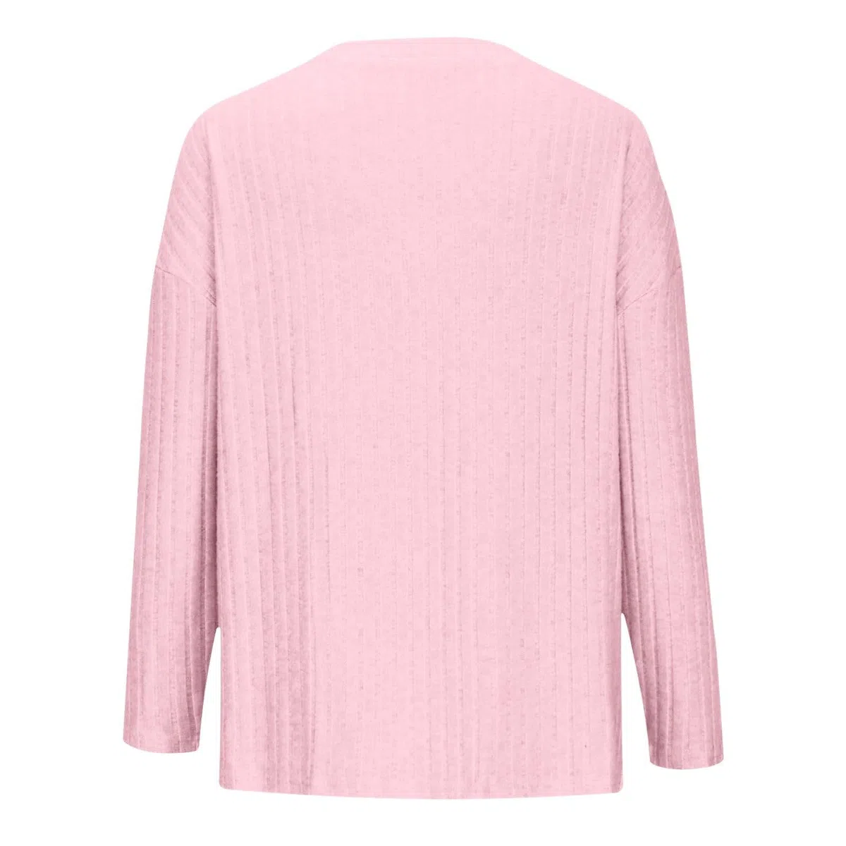 Loungewear - Conjunto de dos piezas para mujer, elegante pijama acanalado, ropa de casa, juego de pijama suelto, manga larga, cuello en V, parte superior de pierna ancha, pantalones, ropa de dormir