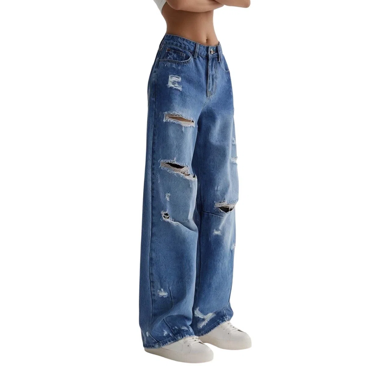 Ropa Mujer Vaqueros Elasticos Tejanos Ancho Pantalón Tallas Grandes Invierno Jeans Pantalones Ligero Baggy Casual Rectos Primavera