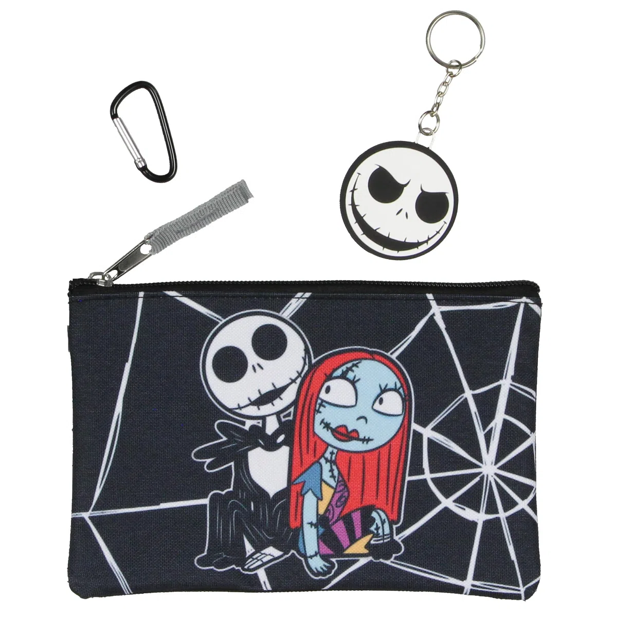 Disney Nightmare Before Christmas Jack Skellington - Juego de mochila de 5 piezas con fiambrera, estuche para lápices, mosquetón y llavero de 16 pulgadas