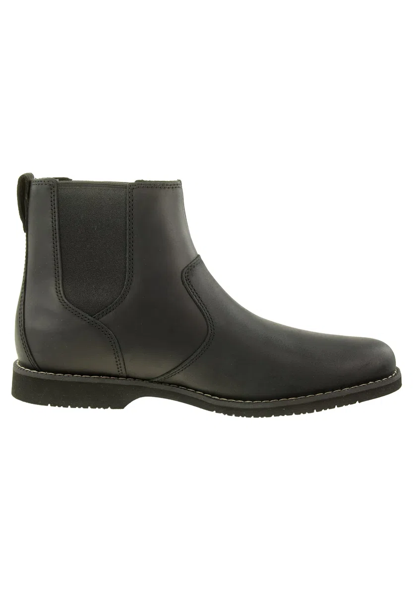 Timberland Woodhull - Botas Chelsea de piel para hombre, color negro de grano completo