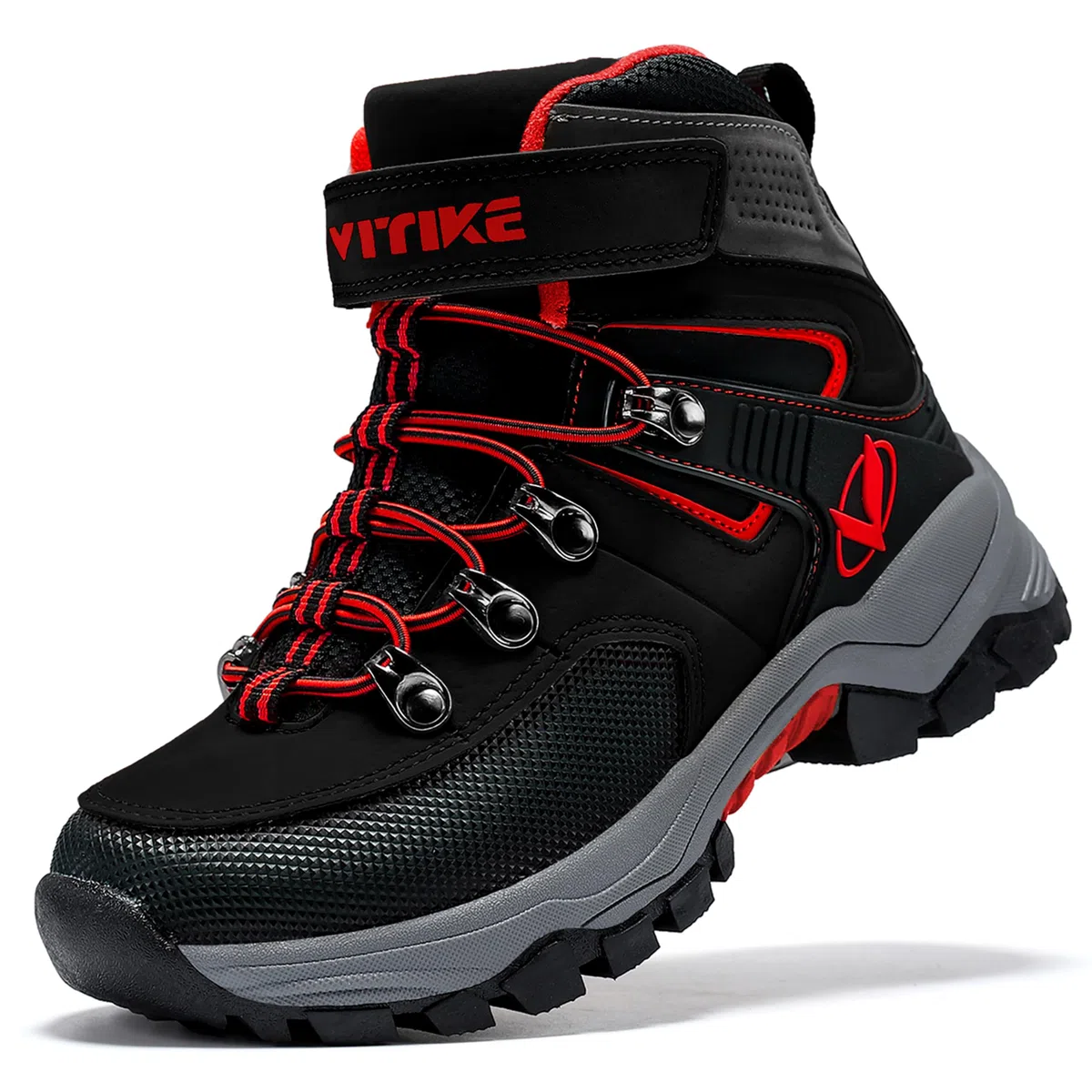 ASHION Botas de senderismo para Niños Botas de Montaña Botas de nieve Zapatos de Senderismo,H Negro Rojo 35 EU