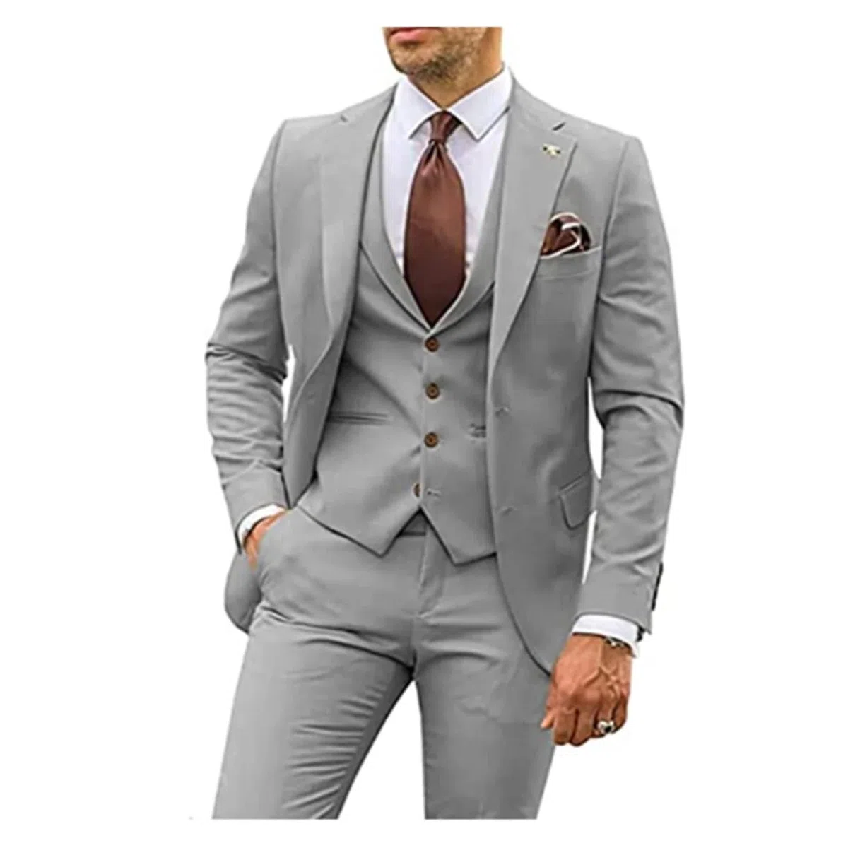 Traje De Boda Trajes de 3 Piezas for Hombre, Esmoquin Entallado for Novio, Trajes de Boda for Hombre, Traje de Fiesta Formal for Padrinos de Boda, Hombre, L (EU 50)