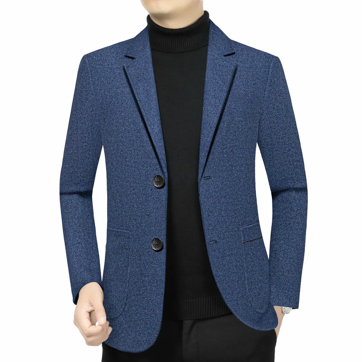 Blazer casual de negocios para hombre de mediana edad, estilo coreano, ajustado, elegante, elegante