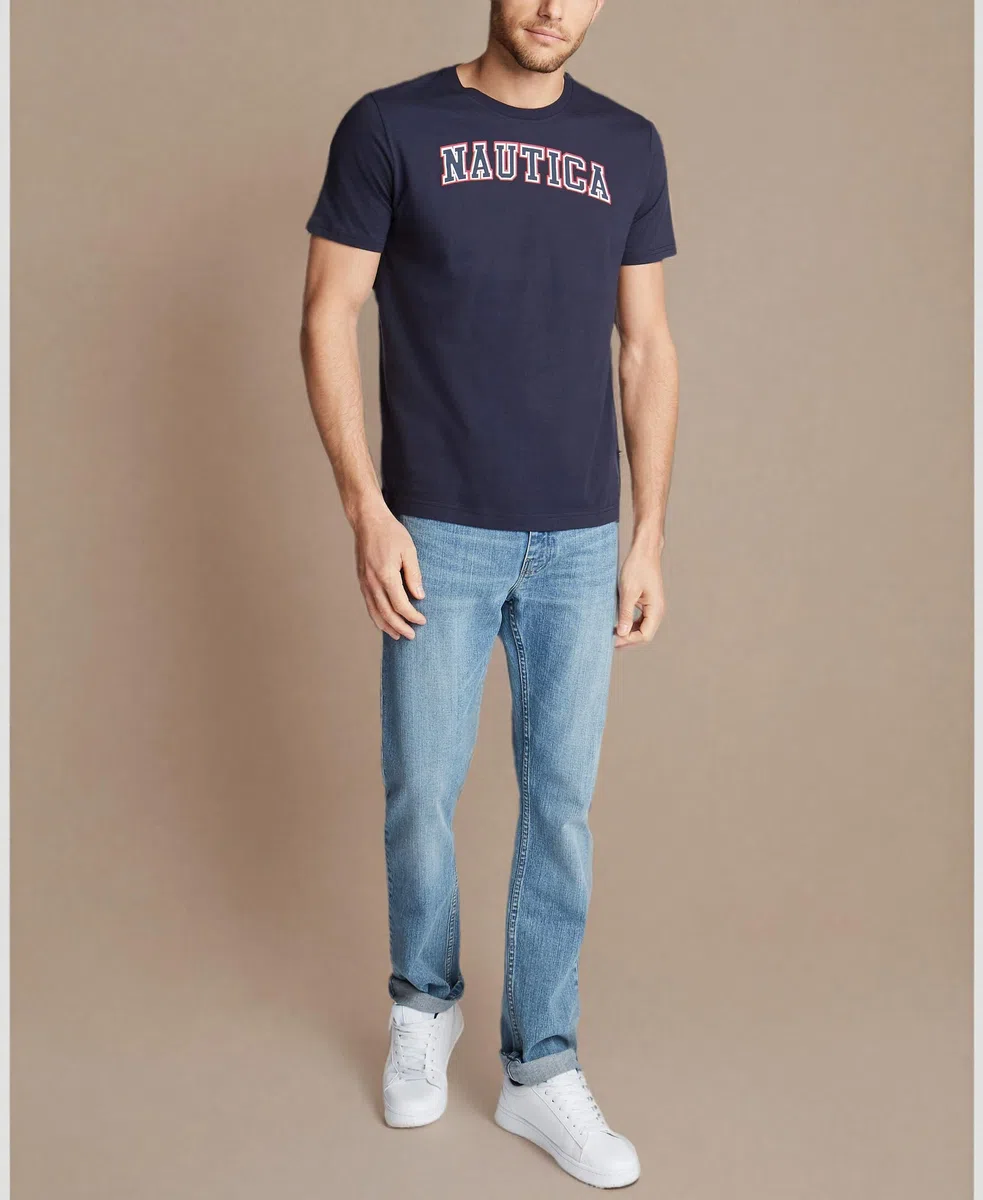 Nautica Short Sleeve 100% Cotton Nautical Series Graphic tee Camisa de Polo Hombre (Pack de 1)