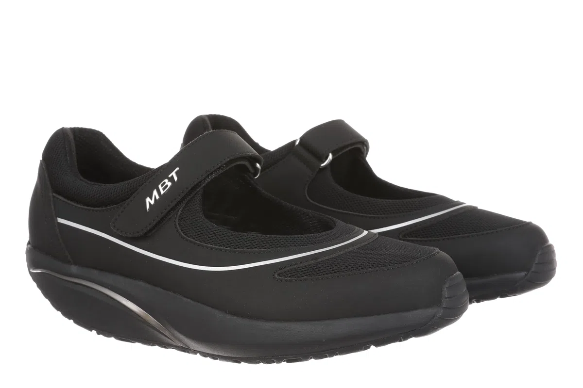 MBT BARIDI 2 Bailarinas de Mujer Estilo Deportivo. Zapatos para Caminar Anatómicos y Cómodos. Calzado Fisiológico Confort y Estabilidad con Suela Curva. Manoletinas Casual con Velcro