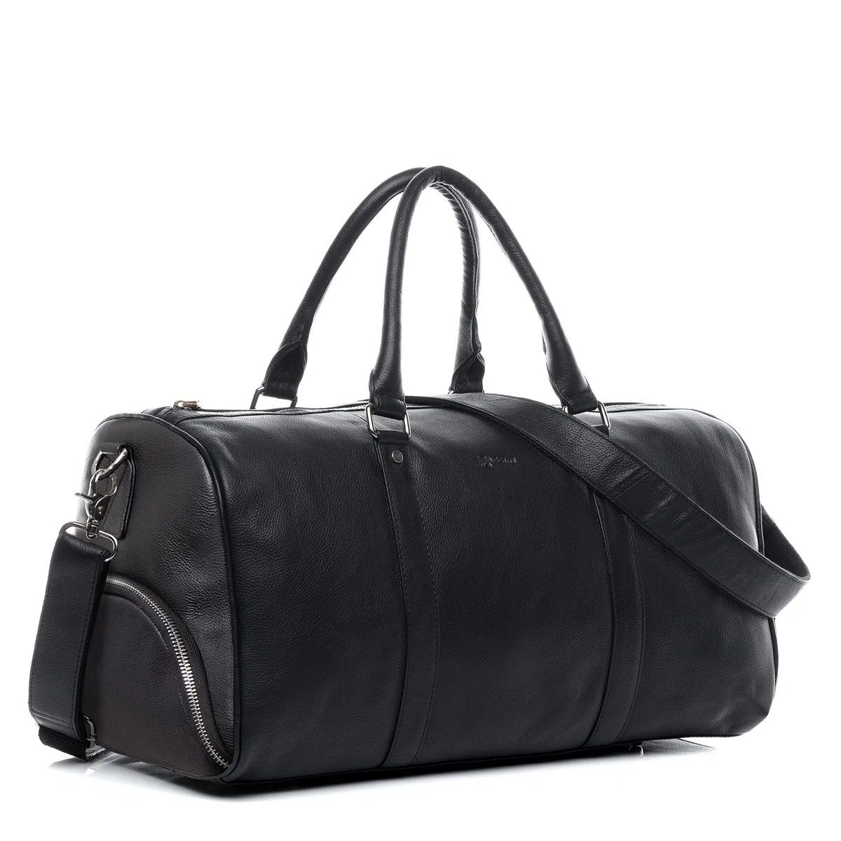 BACCINI Bolsa de Viaje Grande Cuero I Bolso de Deporte Fin de Semana I Maletín Viaje Weekender, Equipaje de Mano Cabina Florian Negro Hecho a Mano