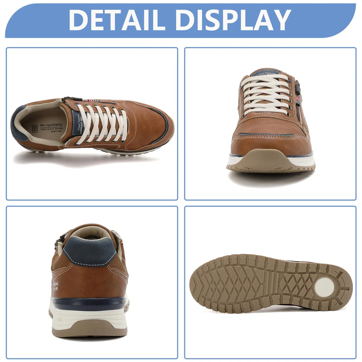 ARRIGO BELLO Zapatillas Hombre Zapatos Vestir Casual Deportivas Transpirables Gimnasio Correr Sneakers Talla 41-46