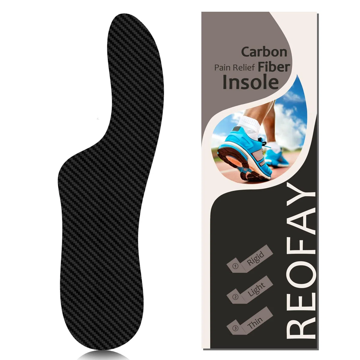 Morton's Extension Orthotic, plantilla de fibra de carbono, 1 pieza, placa de inserción rígida para zapatos de recuperación para hombres y mujeres, dedo del pie de Morton, dedo del pie de