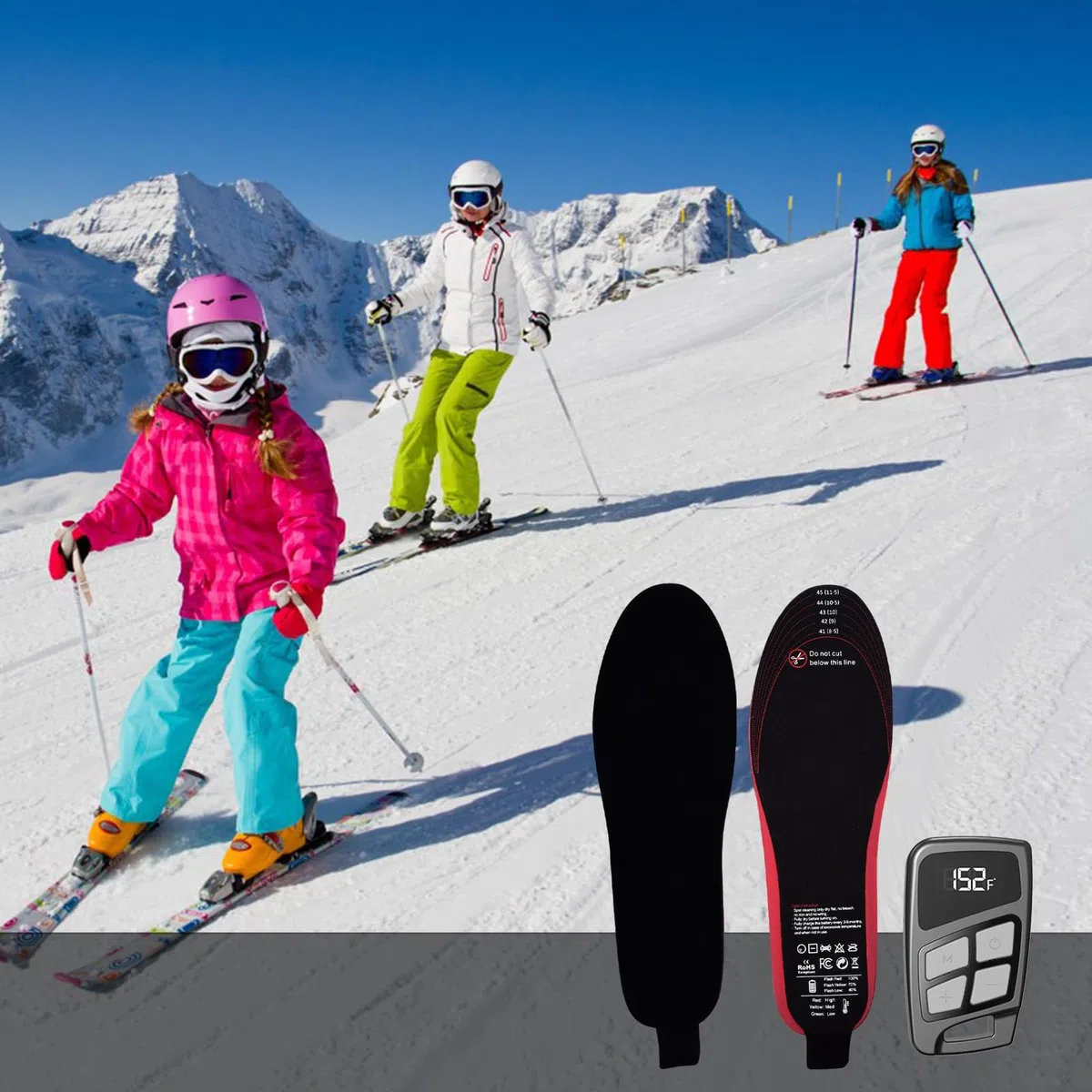 Plantillas Térmicas Recargables 3500 mAh Control Remoto 3 Modos Ajustables | Insertos Calefactores de Pesado Plantillas para Pesca, Ciclismo, Motociclismo, Viajes, Camping, Esquí,