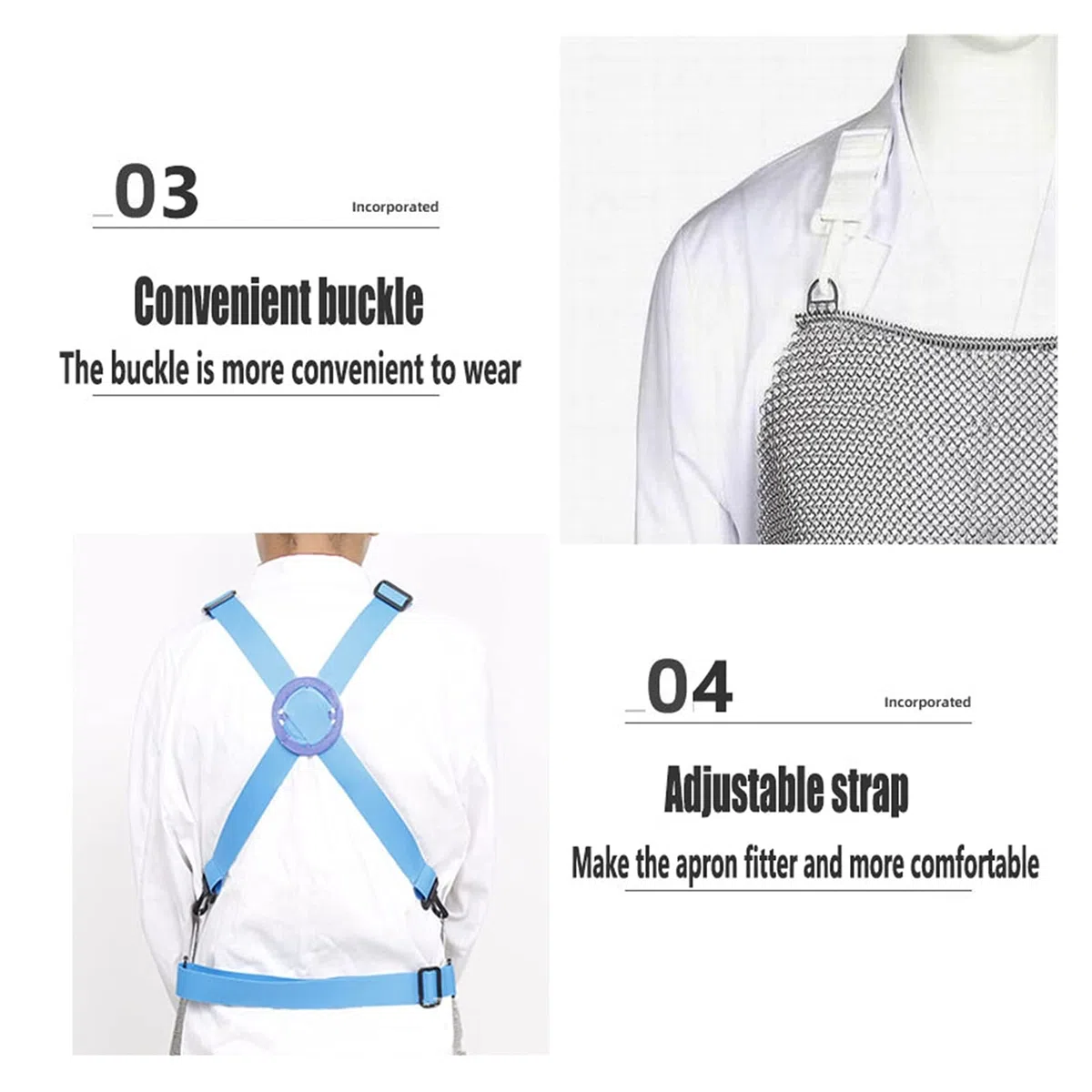 Antiestutado De Acero Inoxidable con 2pcs Guantes, Metal con Las Correas Ajustables del Hombro, For La Operación Segura De Los Porteadores En Granjas Y Fábricas