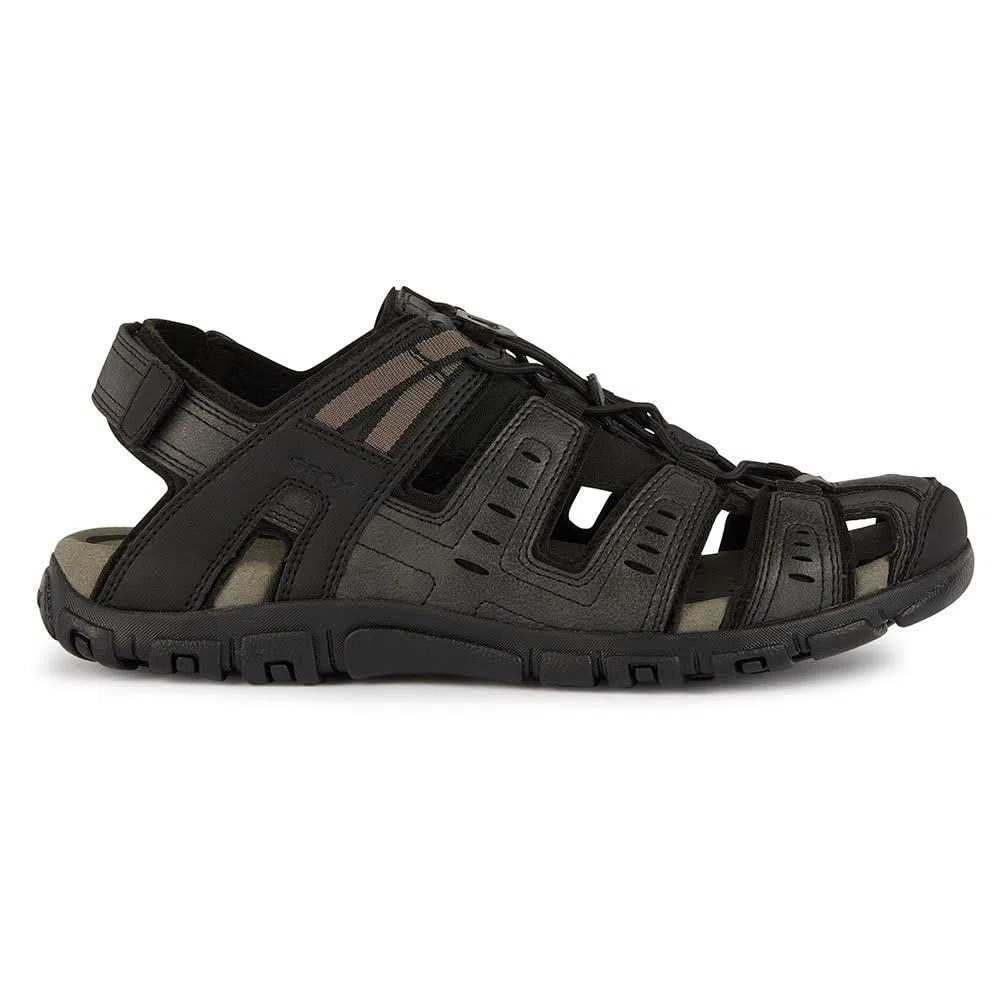 Geox Uomo Strada C Sandal, Sandalias Deportivas Hombre, Negro, 45 EU