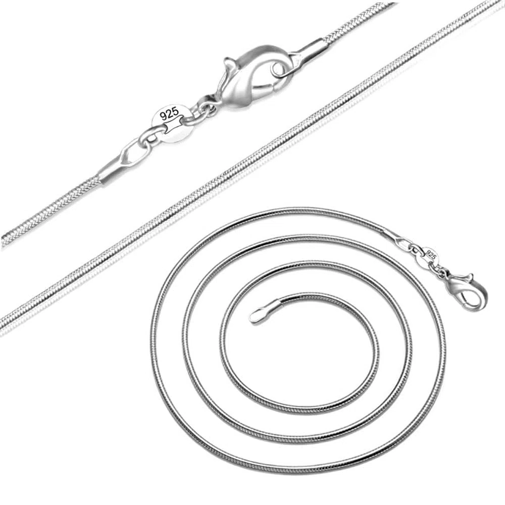 YDYDTTKD Joyería para niñas, Longitud de 16 a 30 Pulgadas, Collar de Cadenas 100%, gargantillas de Serpiente de 1mm, Collar, Decoraciones para Mujeres