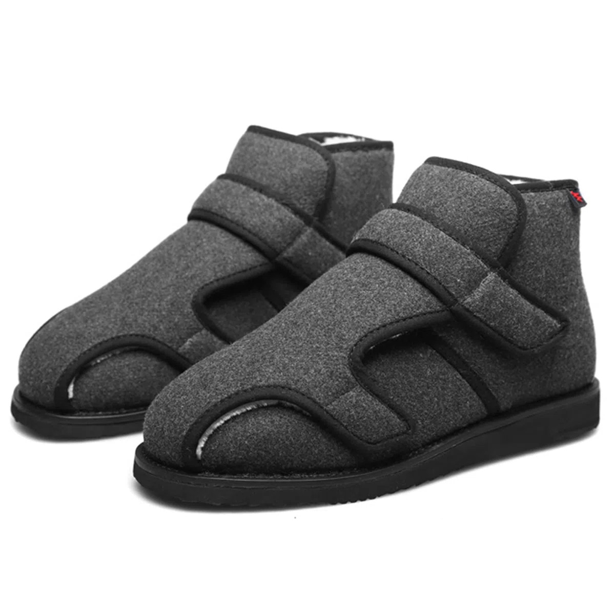 Zapatos para Diabéticos para Hombre Zapatillas Hinchadas con Edema Ajustable Botas De Algodón De Invierno Cálidas Y Gruesas Antideslizantes Autoadhesivas