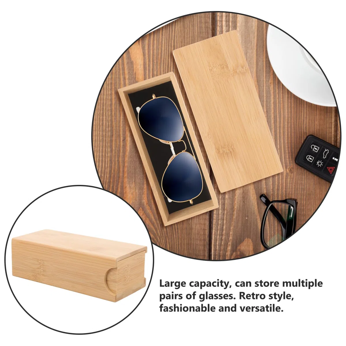 LIFKOME Estuche De Bambú Para Gafas Estuche De Anteojos Electrónico Estuche De Gafas Múltiples Estuche De Viaje Para Gafas De Sol Estuche De Gafas De Abuelo Casos Soporte Para Gafas Lentes