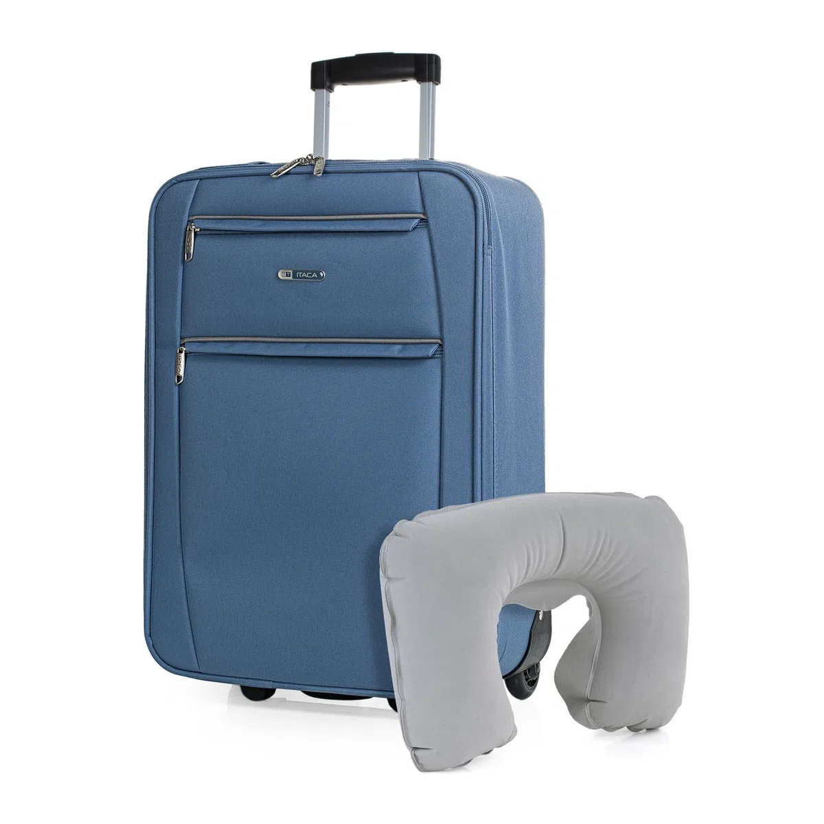 ITACA - Maletas De Viaje Cabina 55X40X20 Material EVA Ligero, Trolley con Ruedas Maleta De Mano para Avion Maleta Cabina Equipaje para Viajes Cortos. Compatible Ryanair, Azul Vaquero