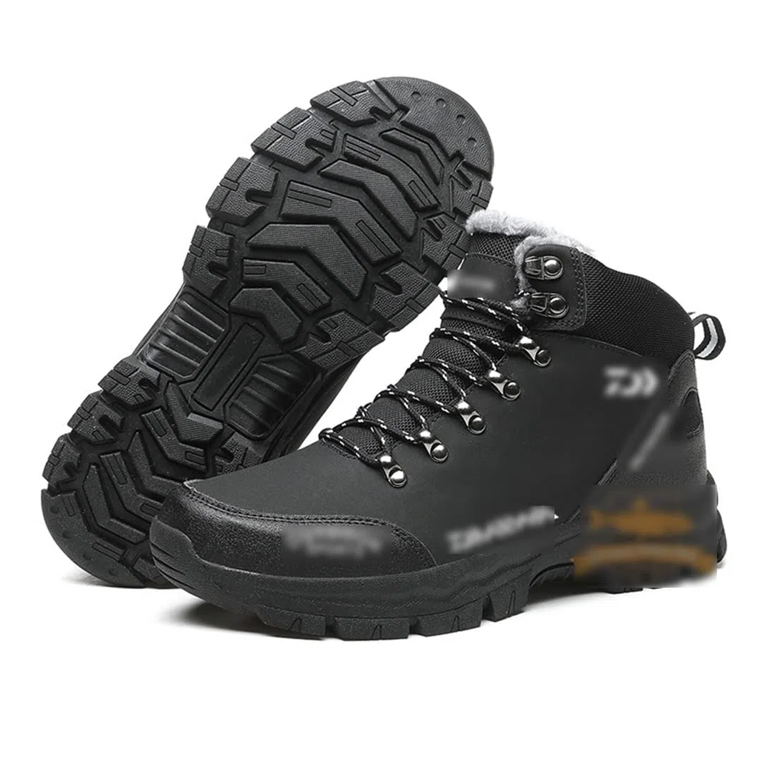 Zapatos de pesca de invierno más terciopelo cálido transpirable antideslizante botas de nieve deporte al aire libre camping senderismo pesca zapatos