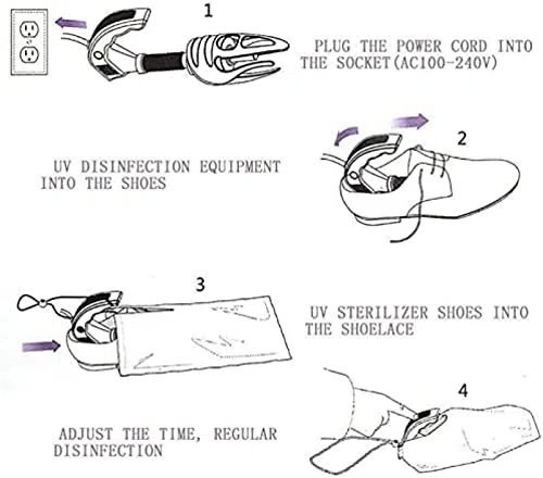 Desinfectante y secador de zapatos con luz UV para eliminar bacterias y hongos, promueve la salud y la comodidad de los pies