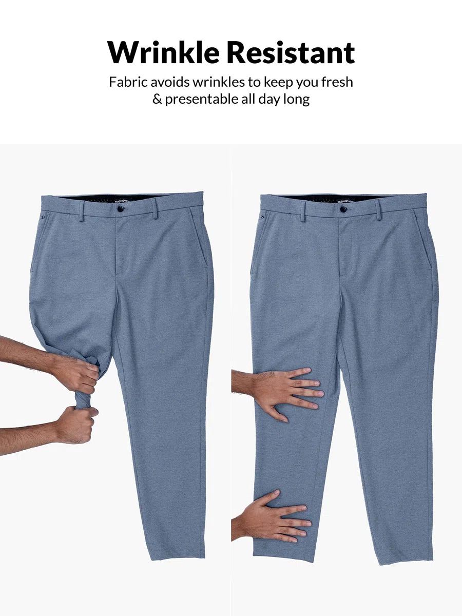 The Pant Project Pantalones casuales elásticos de lujo para hombre | Elegantes pantalones ajustados para hombre para oficina o fiesta | Pantalones de vestir de moda para hombre con cintura expandible