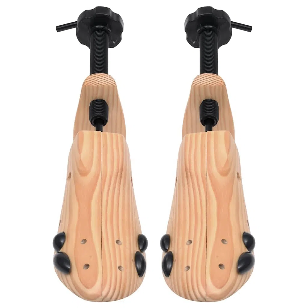 Horma para zapatos de tamaño 36-40 de madera maciza de pino para el cuidado del calzado, expansor bidireccional contra arrugas, ajustable con botón, soporte para botas y zapatos