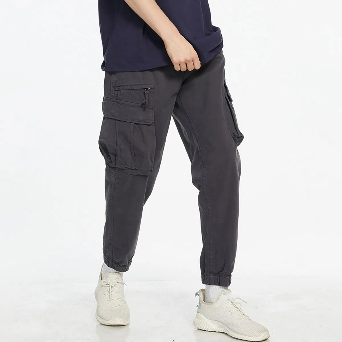 Pantalones de trabajo tipo cargo para hombre, tácticos, con bolsillos, ropa de trabajo, pantalones chinos elásticos, ajuste regular, pantalones casuales para exteriores, pantalones deportivos de