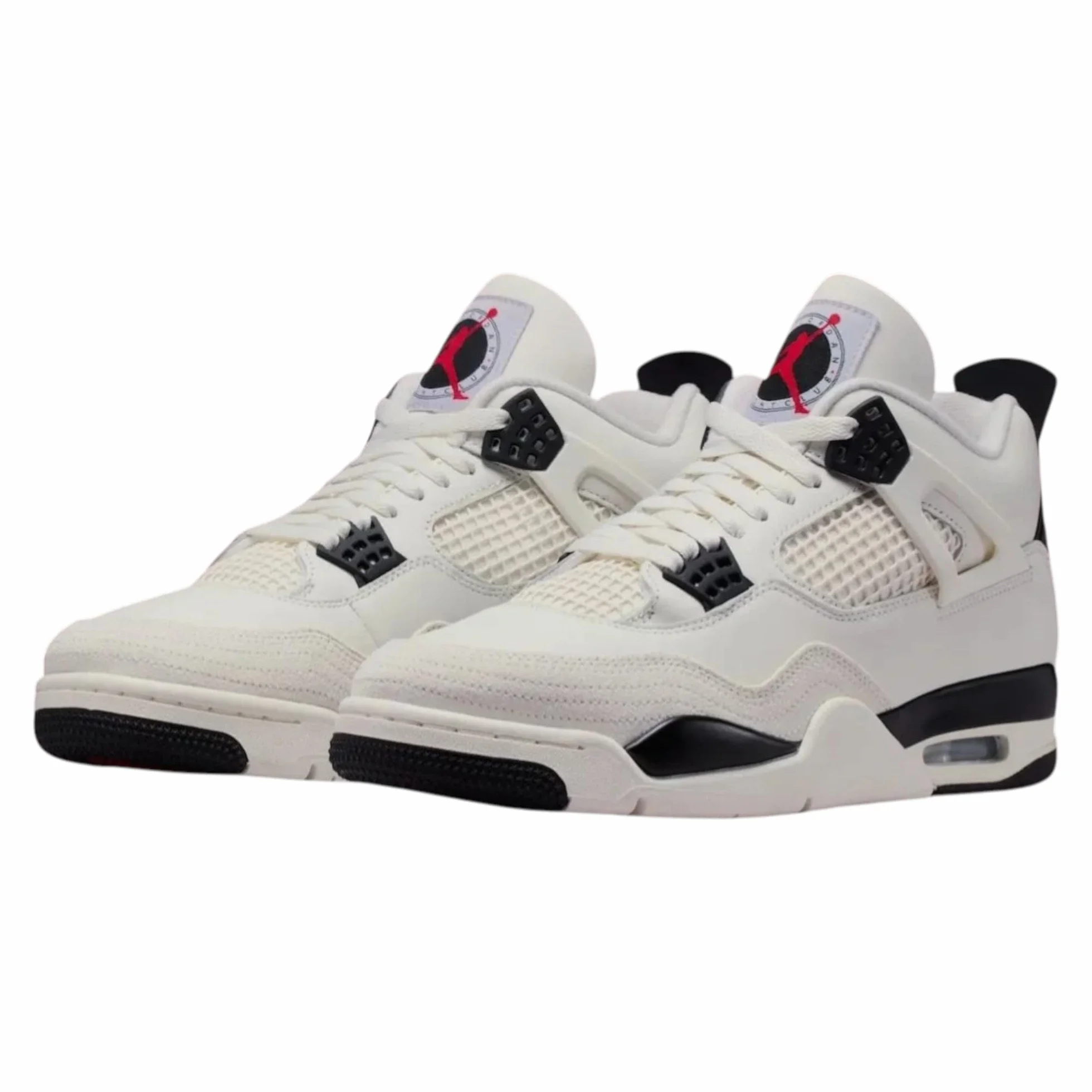 Air Jordan 4 Retro Flight Club - Zapatos para hombre (vela/rojo universitario/negro)