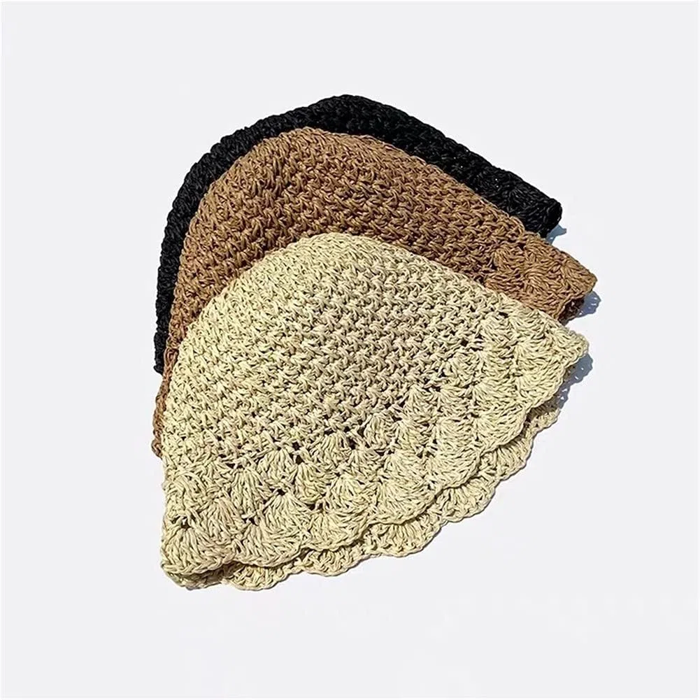 Verano Mujer Vacaciones Sombrero de Paja señora Visera Gorra Cubo Playa al Aire Libre Chica (grn Mcode)