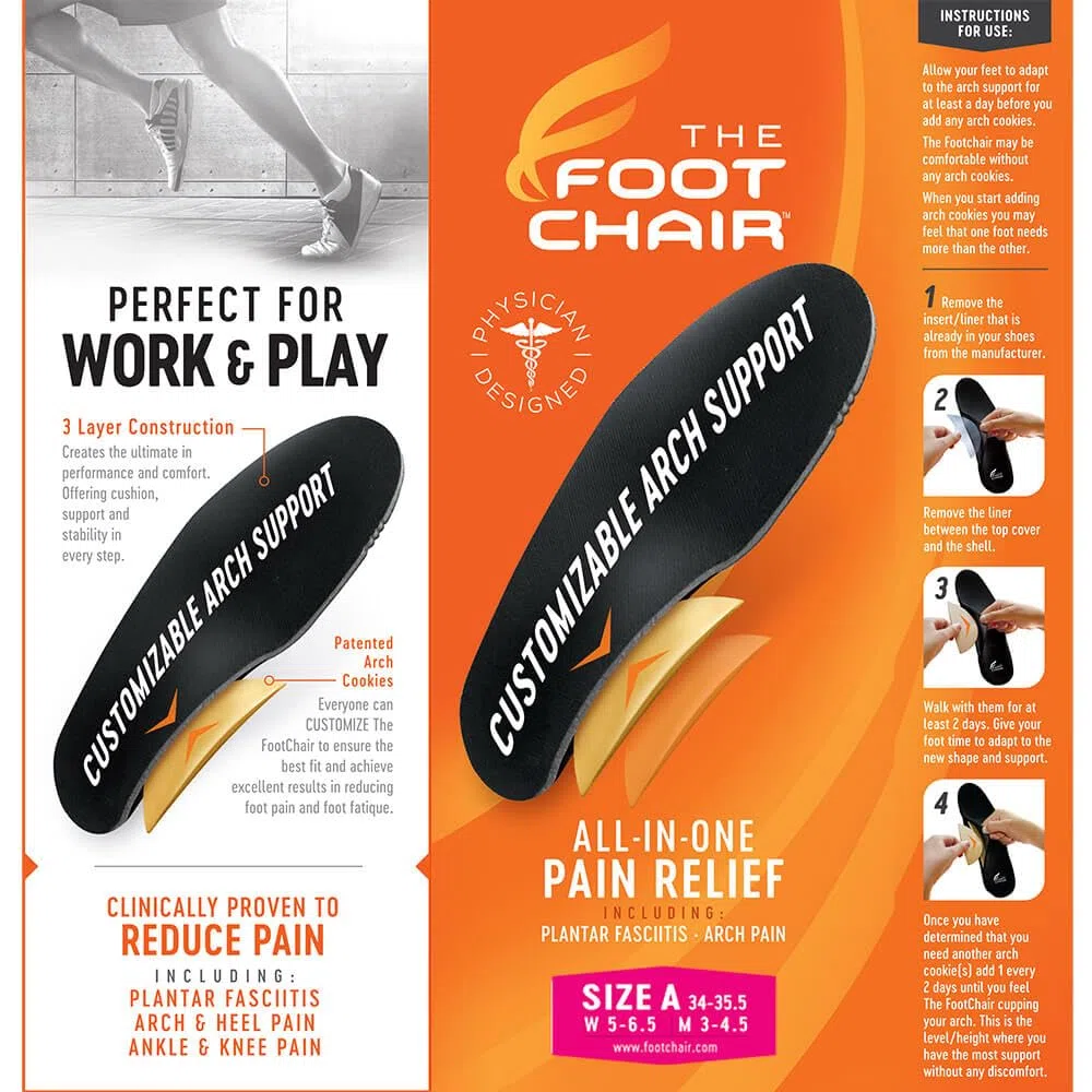 Reposapiés ortopédico con almohadillas para altura de arco ajustable. Alivia la fascitis plantar y otros dolores de pies, Women’s 13-14.5 / Men’s 11-12.5, 1
