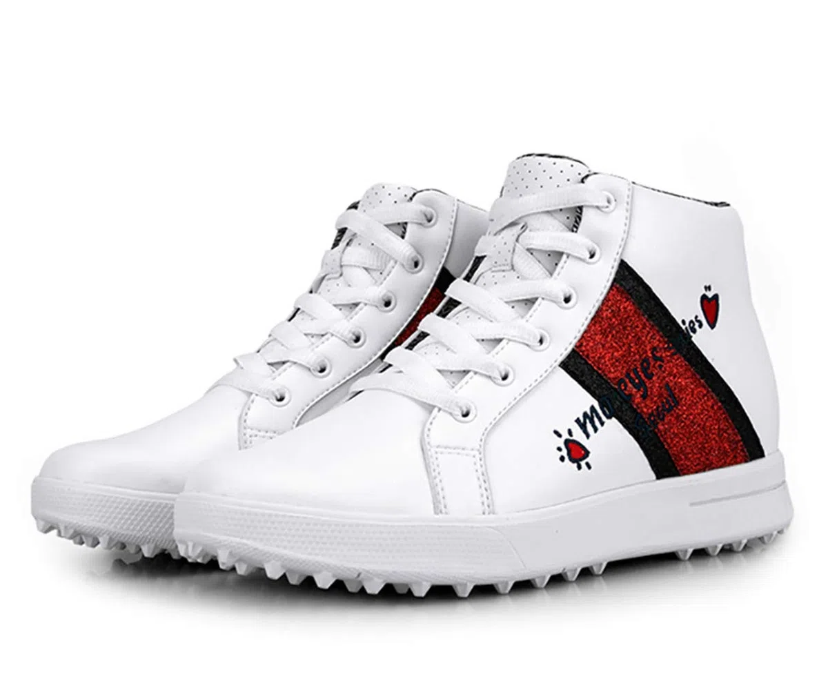 Zapatos de Golf de Tacón Alto para Mujeres y Niñas, Zapatos de Golf Impermeables sin Pinchos Brillo para Las Niñas