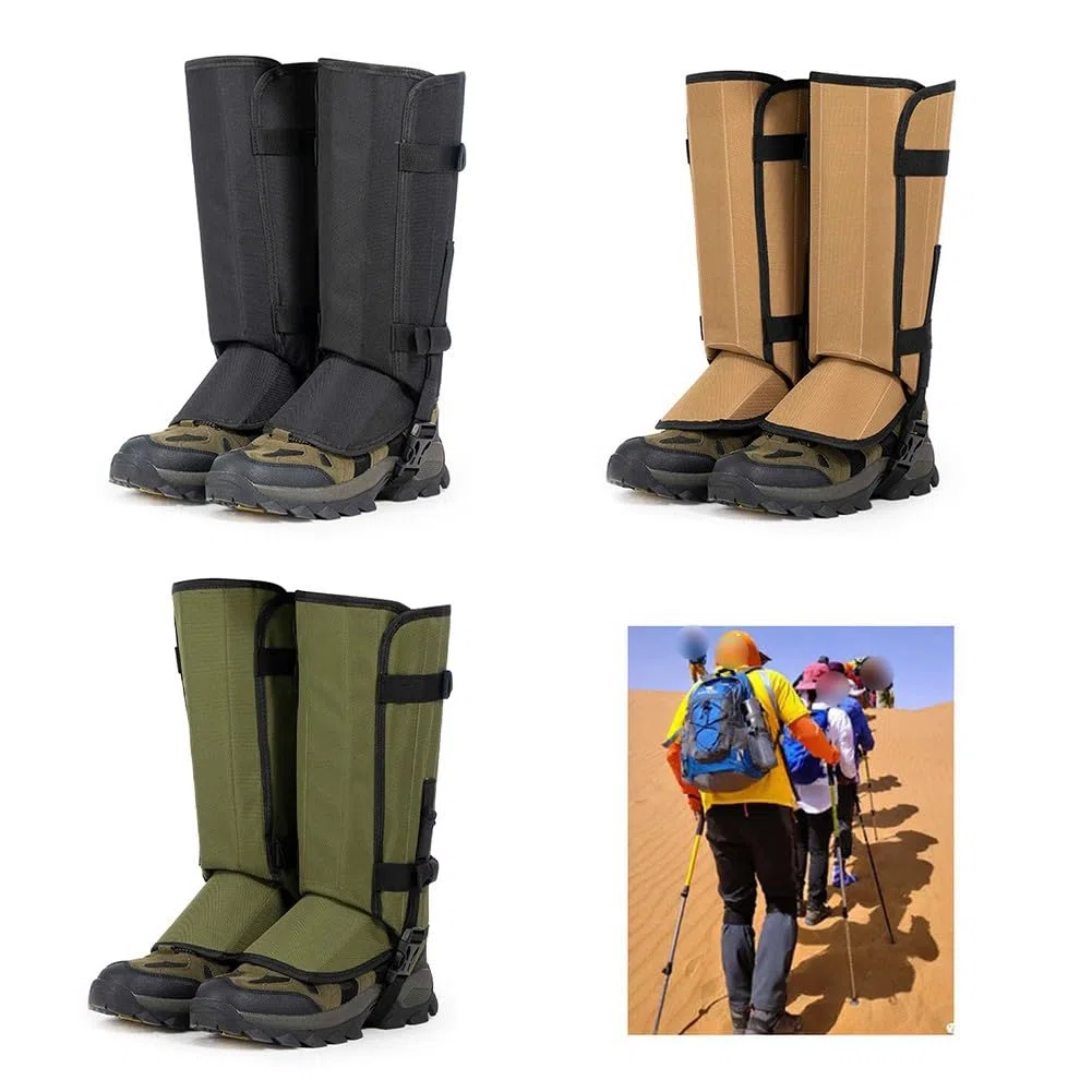 Polainas impermeables para senderismo, caza, ajustables Oxford 500D con correas elásticas, espinas de nieve y lluvia, equipo de campamento al aire libre