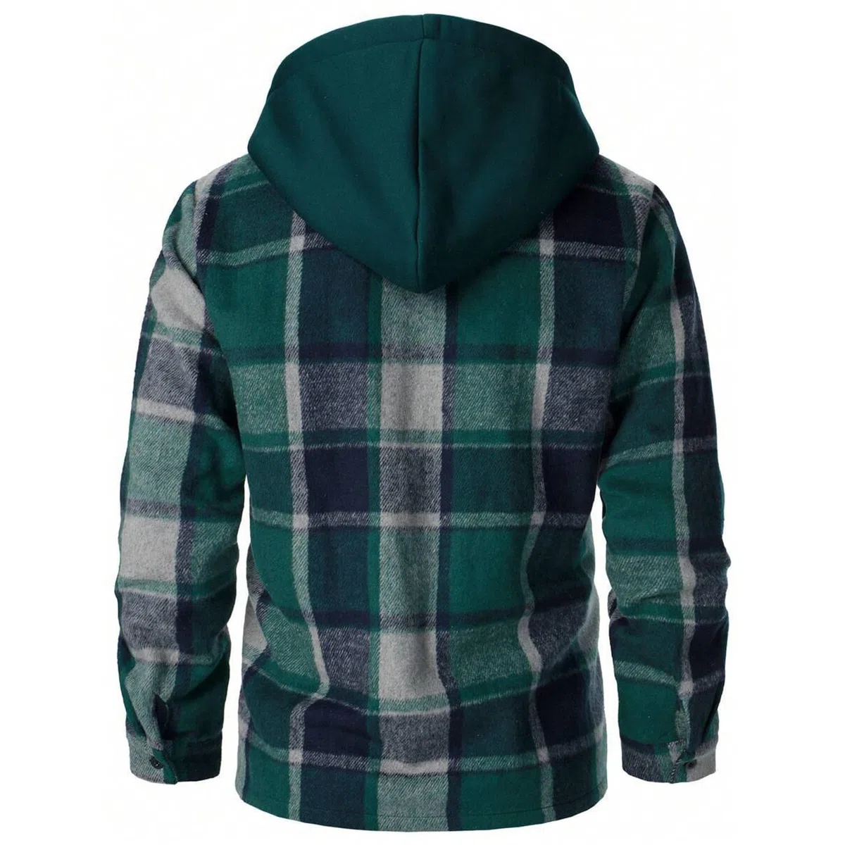 Generisch Chaqueta con capucha para hombre, primavera y otoño, con botones, chaqueta de forro polar, ligera, fina, a cuadros, sudadera gruesa con capucha con bolsillos, cárdigans de manga larga de