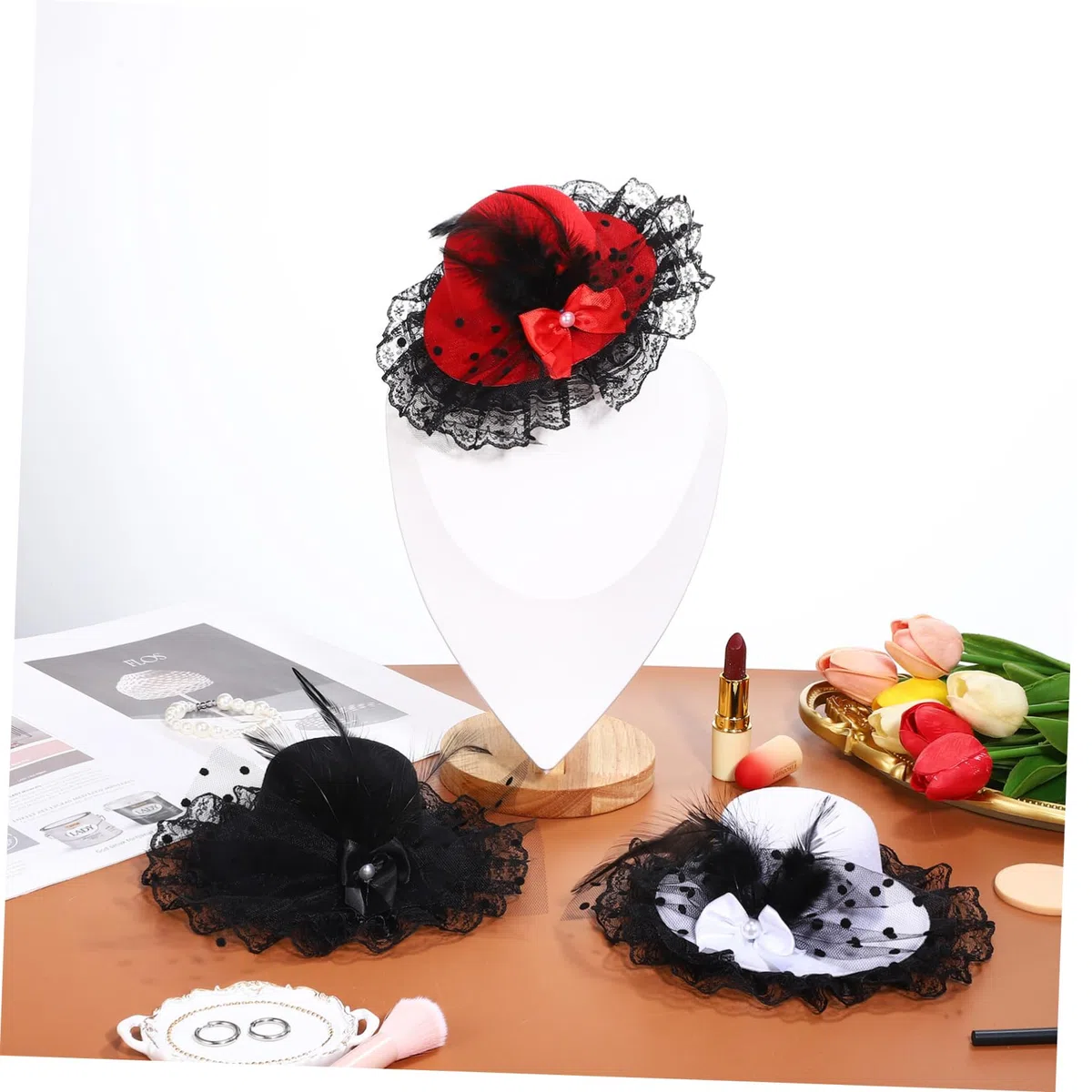 minkissy Sombrero Accesorios Para El Cabello Pequeño Malla Elegante De Moda Señoras Fascinador De Mujeres Sombreros De Evento Fascinator Sombreros Pluma
