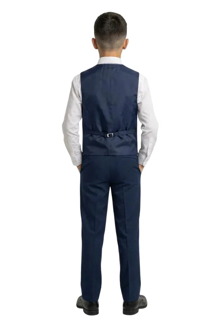 Traje Formal para niños Ocasión Especial Juego de 6 Piezas Slim Fit en Azul Marino