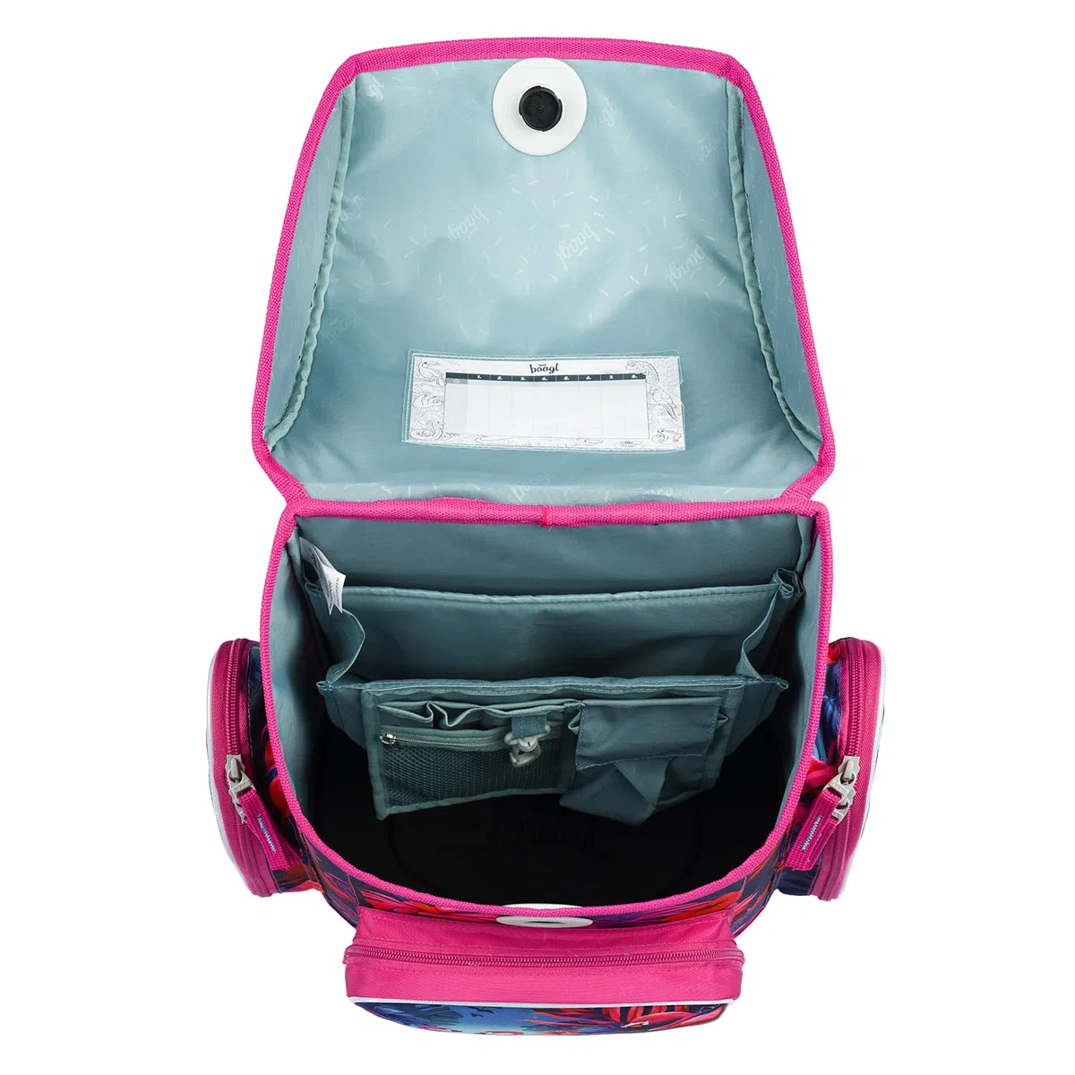 Baagl Mochila escolar para niños y niñas para 1ª clase (o 2ª clase), mochila escolar Ergo para niños y niñas, mochila escolar ligera con correa para el pecho, Flamingos