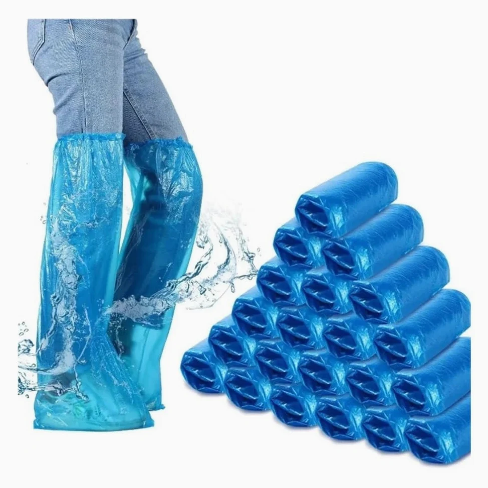 10-200 fundas desechables largas para zapatos, impermeables, antideslizantes, botas de lluvia unisex