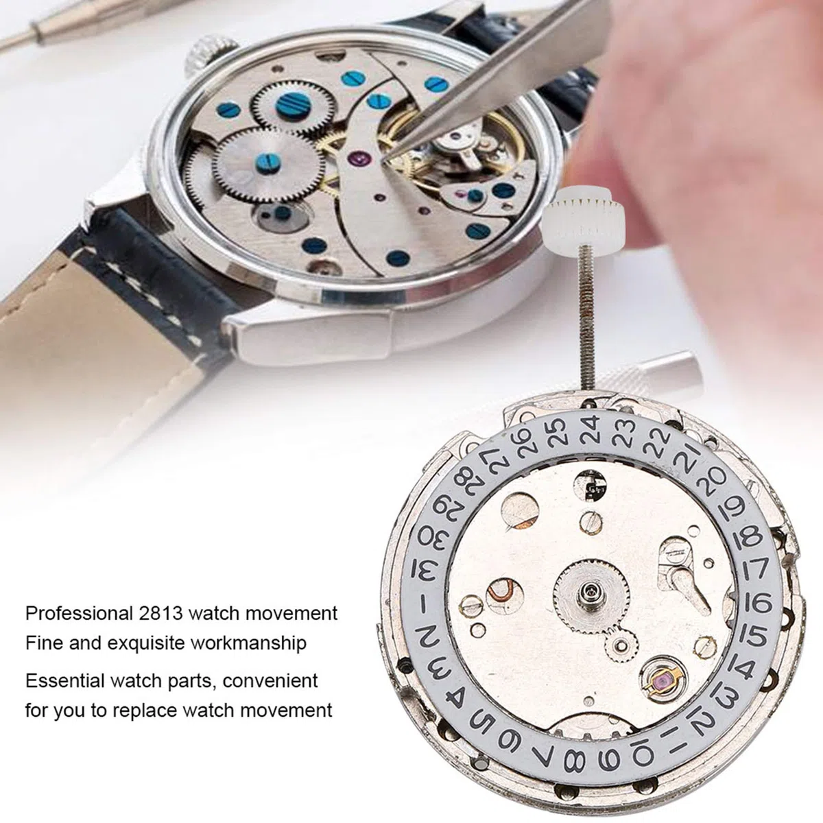 Movimiento automático, Piezas de Relojes mecánicos, Movimiento de Reloj automático, Movimiento de Reloj, Adecuado para Personal de reparación Profesional.