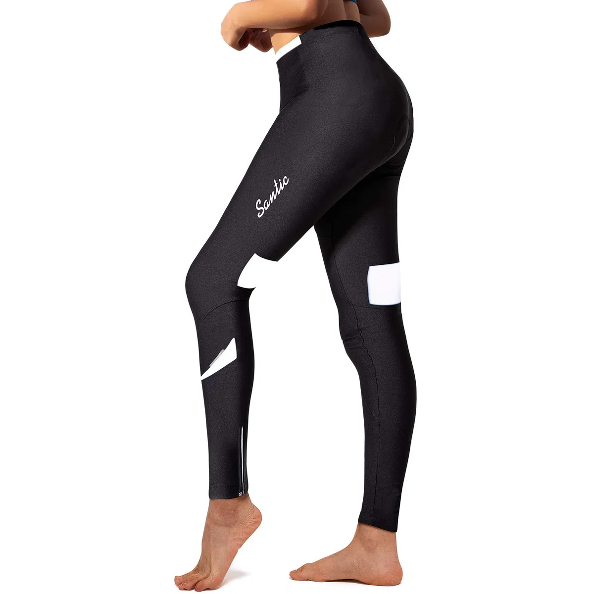 Santic Ciclismo Pantalones Mujer Largos Invierno Bicicleta Badana Rellenó de Forro Polar Transpirables Esponja 4D Pantalon Ciclista Térmico Cálido MTB